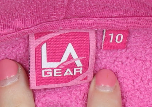 Womens UK Size 10 LA Gear Pink Pullover Hoodie