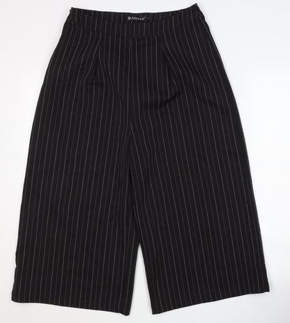 Allegra K Women's Black Striped Trousers, M, Wide-Leg