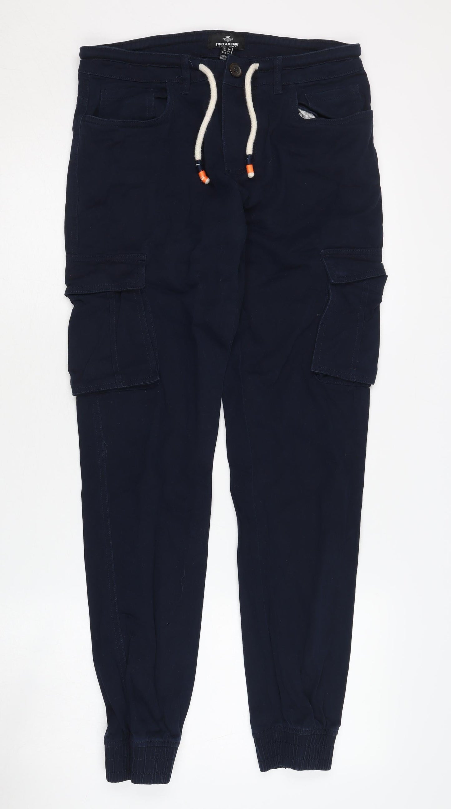 Threadbare Men's Blue Cargo Trousers Size 30