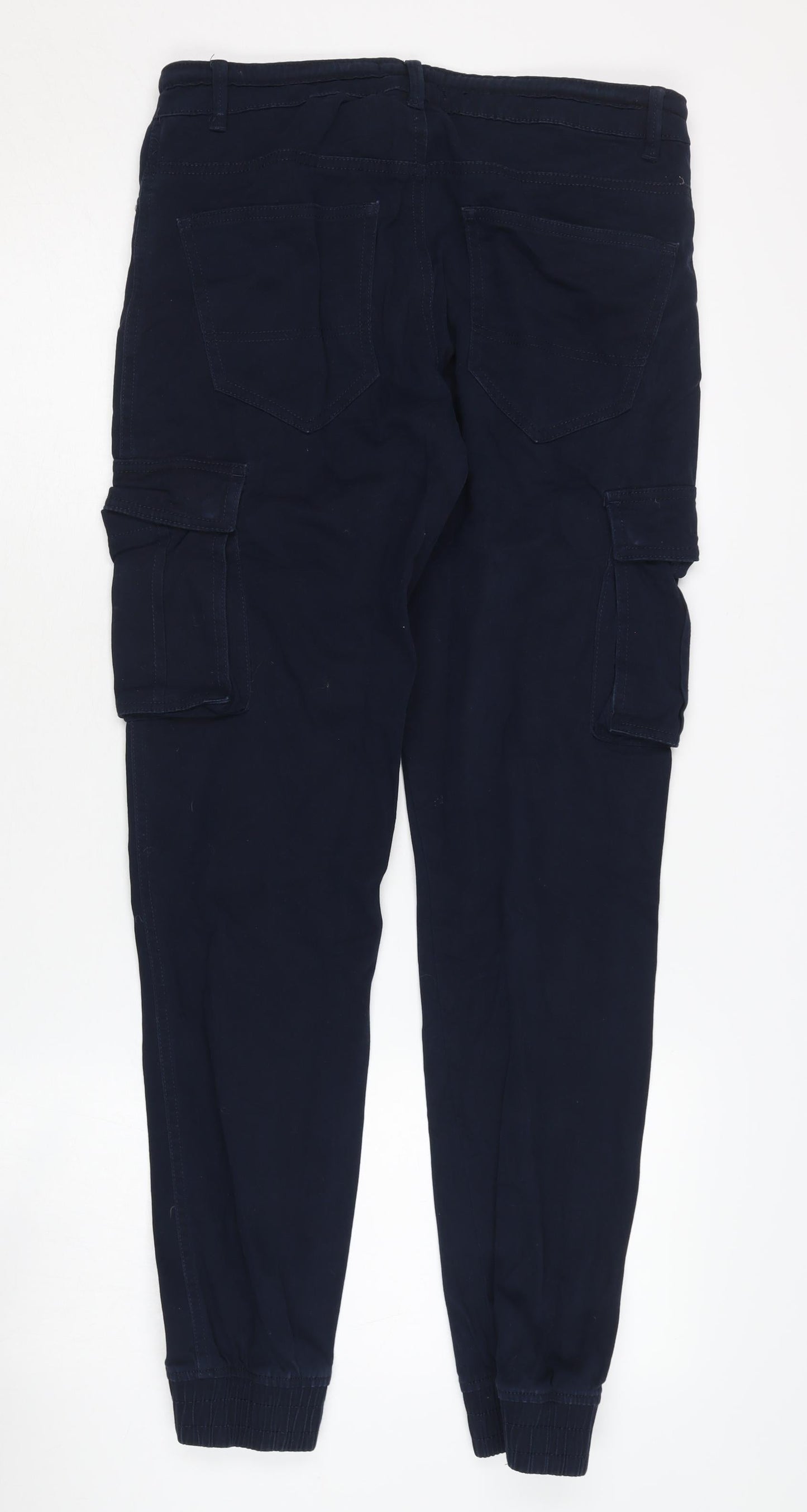 Threadbare Men's Blue Cargo Trousers Size 30