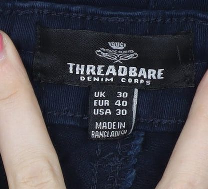 Threadbare Men's Blue Cargo Trousers Size 30