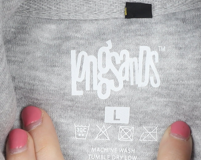 Longsands Boys' Grey Pullover Hoodie L with Logo Accents