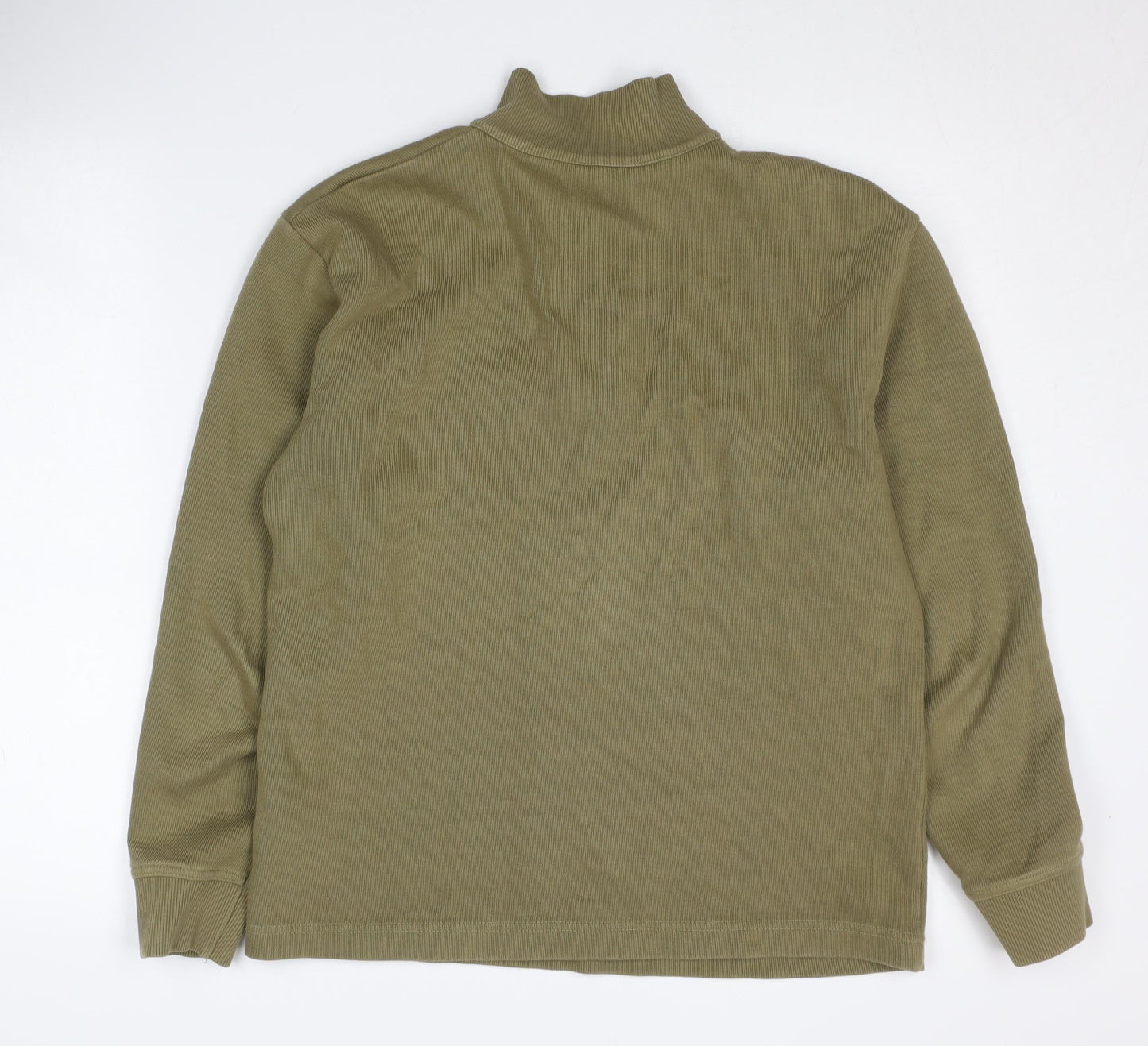 Armor Lux Men's Green Cotton Sweatshirt, S, 1/4 Zip