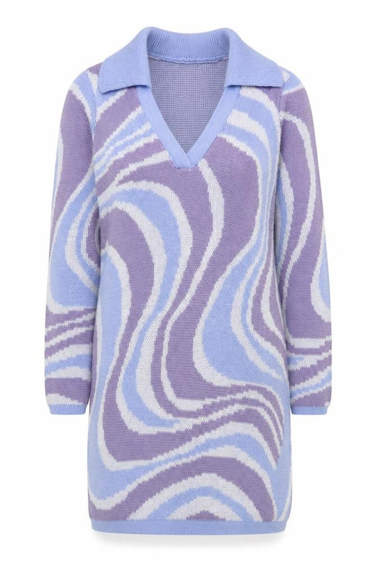 Front view of Asos Women's Purple Blue Jumper Dress, size 10