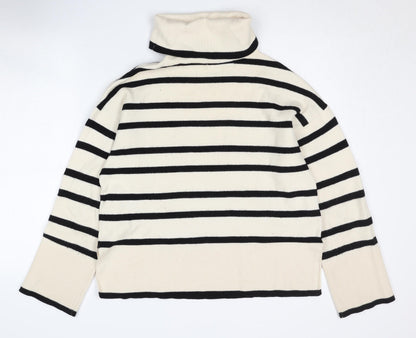 Vero Moda Women's Black Stripe Roll Neck Jumper S