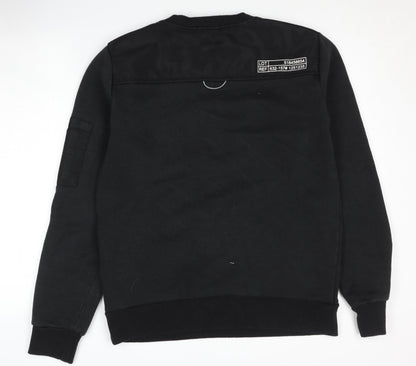 Mens UK Size M Brave Soul Black Pullover Sweatshirt