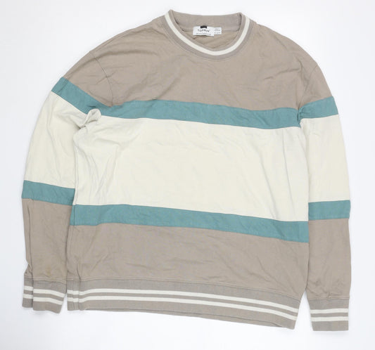 Topman Mens Multicoloured M Pullover Striped Sweatshirt