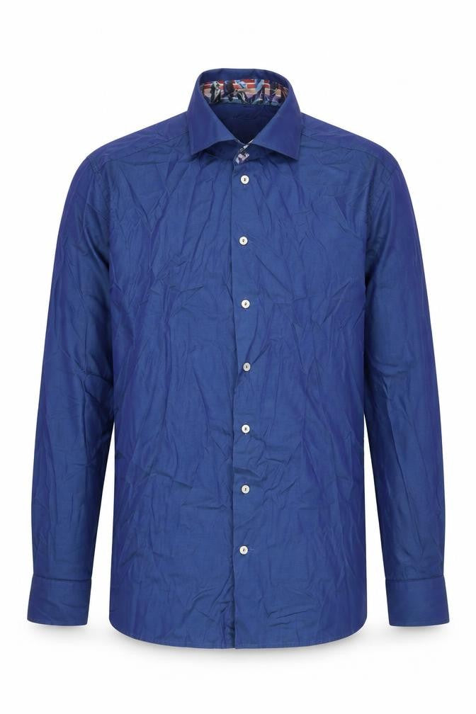 Eton Men's Blue Long Sleeve Button-Up Shirt 44