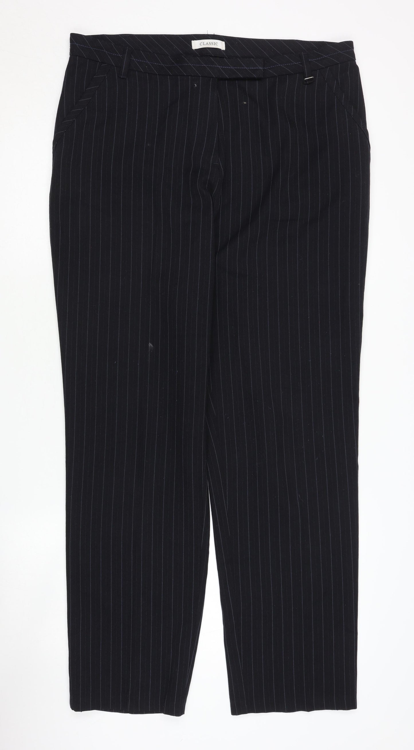 Womens UK Size 16 Marks and Spencer Classic Fit Business Workwear Black Trousers