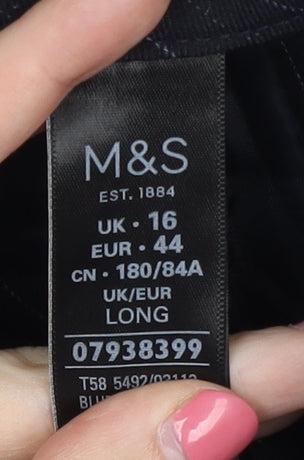 Womens UK Size 16 Marks and Spencer Classic Fit Business Workwear Black Trousers