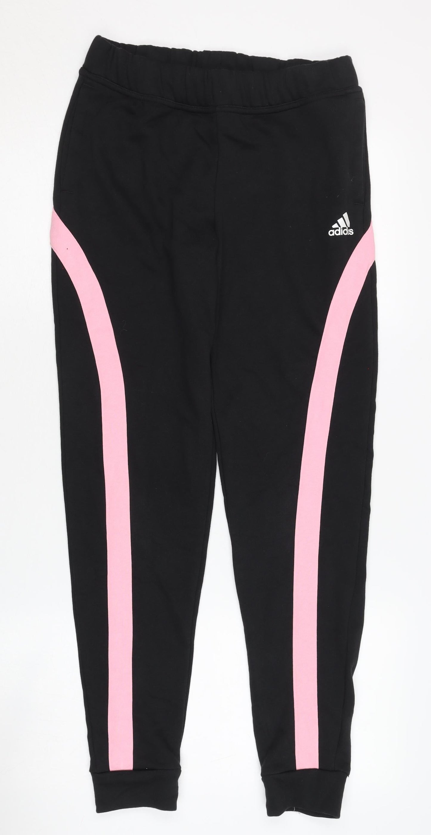 Adidas Girls Black Jogger Trousers XL Stylish Activewear