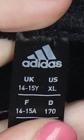 Adidas Girls Black Jogger Trousers XL Stylish Activewear