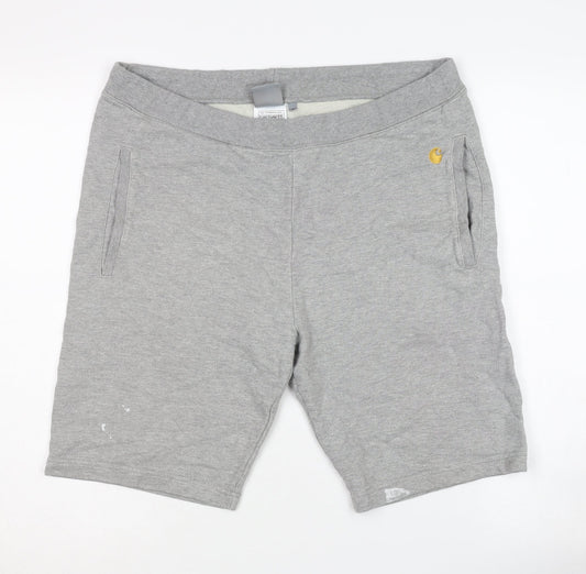 Carhartt Men's Grey Sweat Shorts M - Elastic, Pockets