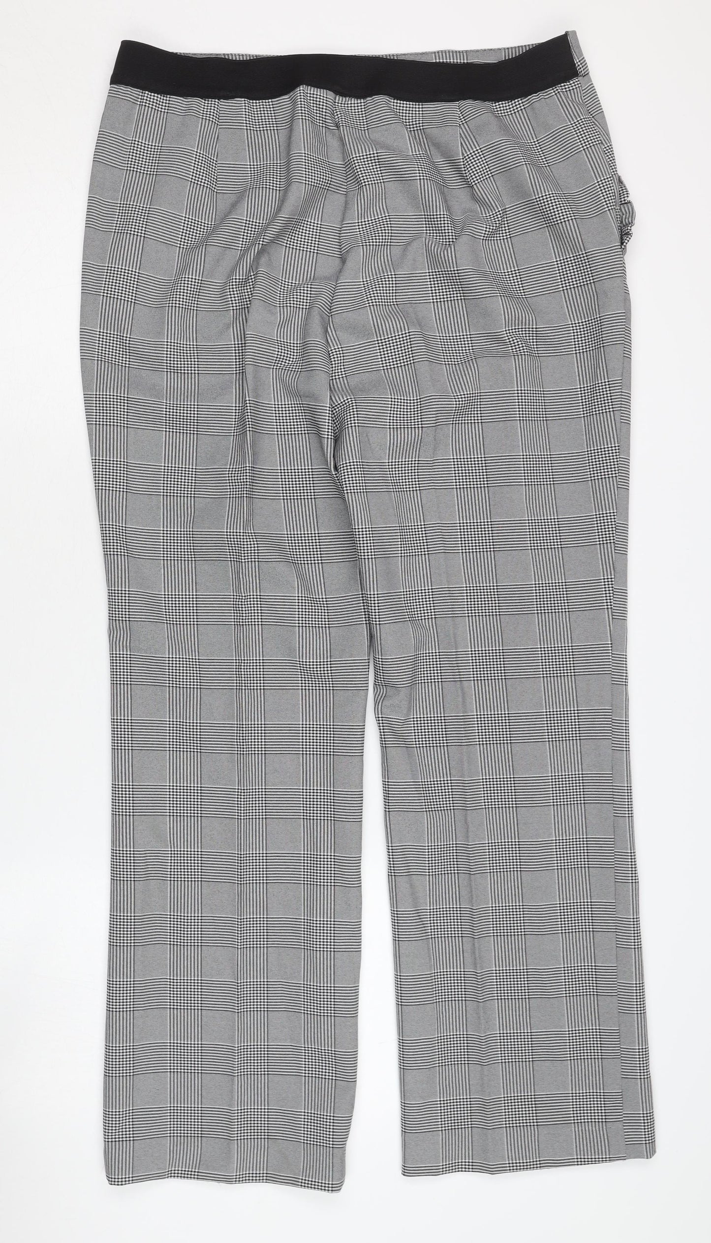 Kaleidoscope Women's Checked Trousers, Size 16, Grey
