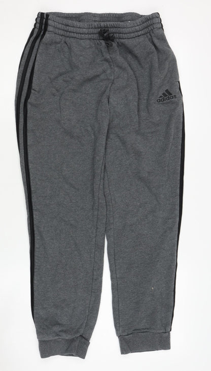 Adidas Men's Grey Jogger Trousers L, Elastic Waist