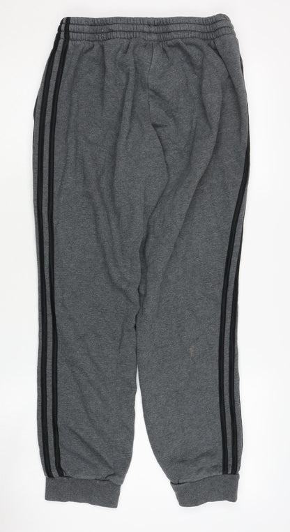 Adidas Men's Grey Jogger Trousers L, Elastic Waist