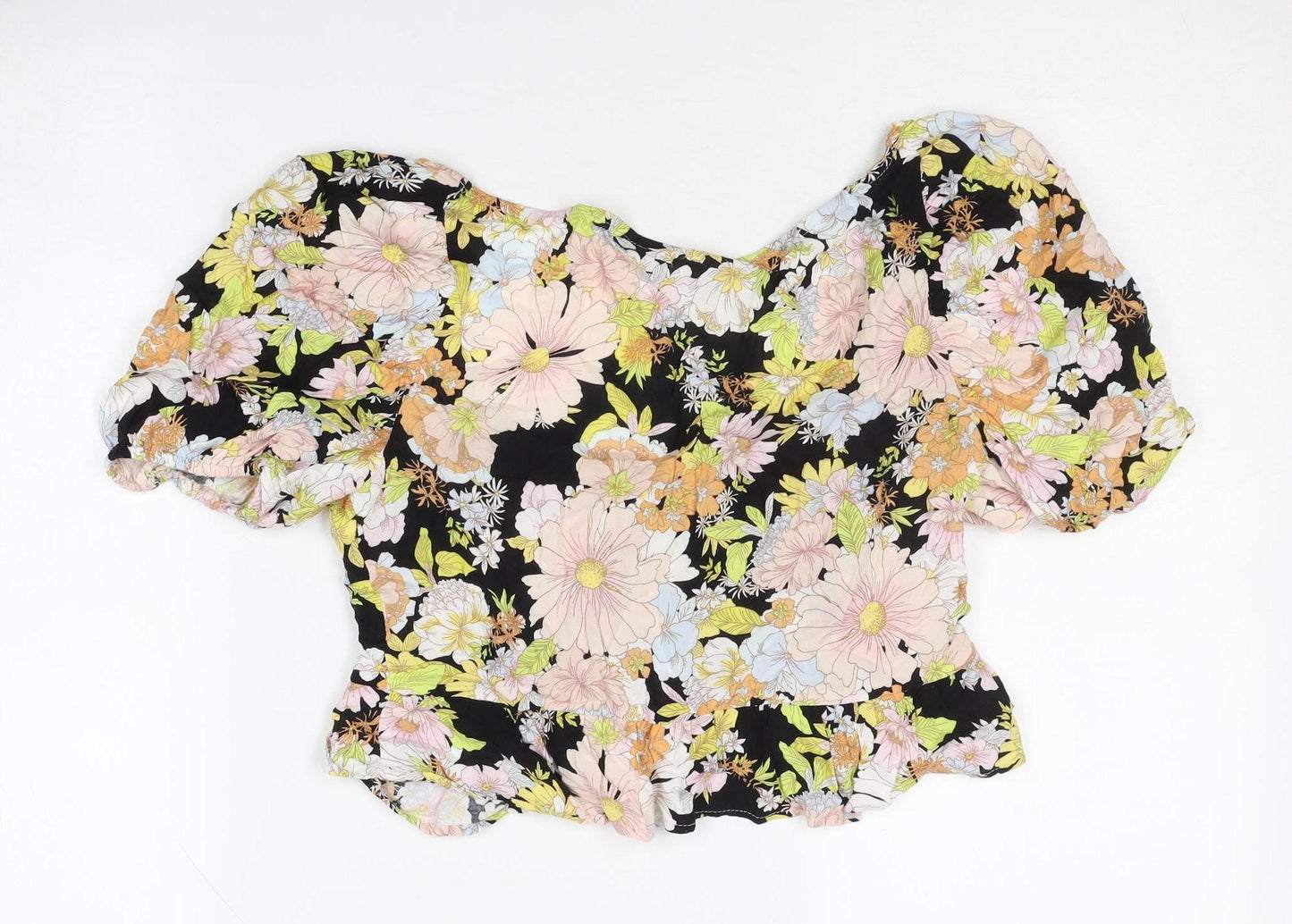 Womens UK Size 10 Topshop Multicoloured Basic Blouse