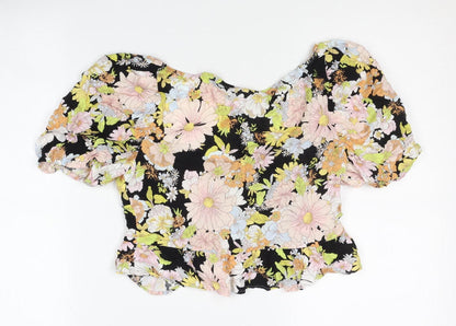 Womens UK Size 10 Topshop Multicoloured Basic Blouse