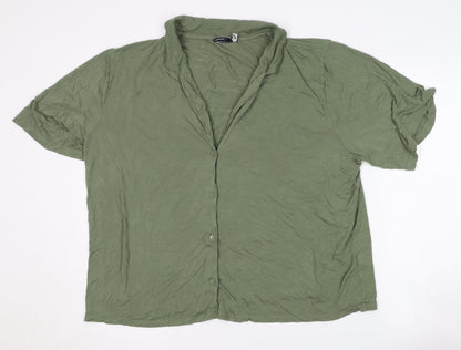 ASOS DESIGN Women's Green Viscose Shirt UK 18