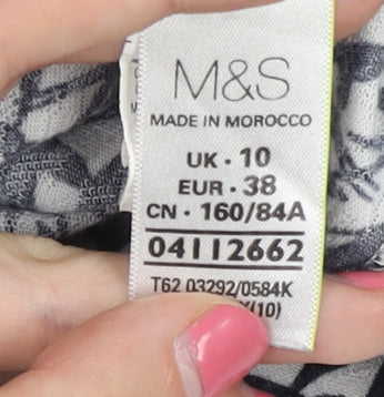 Womens UK Size 10 Marks and Spencer Black Basic T-Shirt