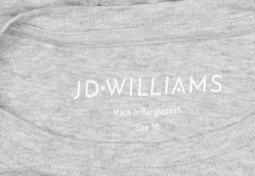 Womens UK Size 16 JD Williams Grey Basic T-Shirt