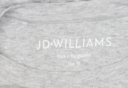 Womens UK Size 16 JD Williams Grey Basic T-Shirt