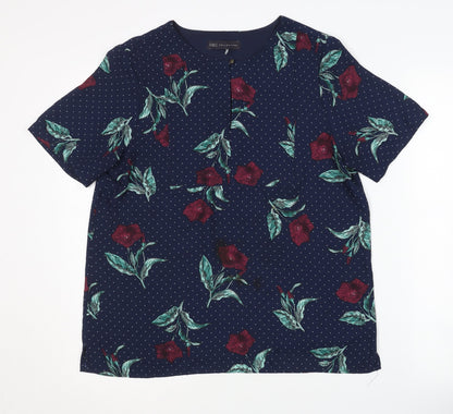 Womens UK Size 10 Marks and Spencer Blue Basic T-Shirt