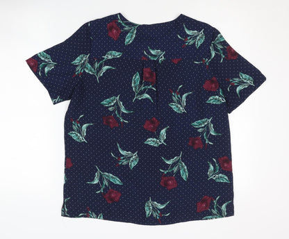 Womens UK Size 10 Marks and Spencer Blue Basic T-Shirt