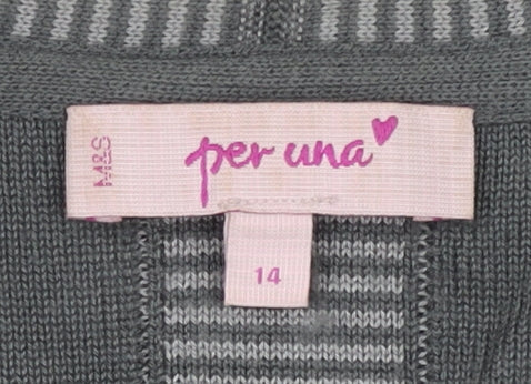 Womens UK Size 14 Marks and Spencer Grey Cardigan Jumper