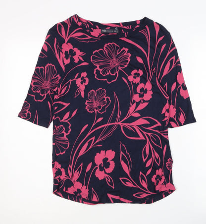 Womens UK Size 10 Marks and Spencer Multicoloured Basic T-Shirt
