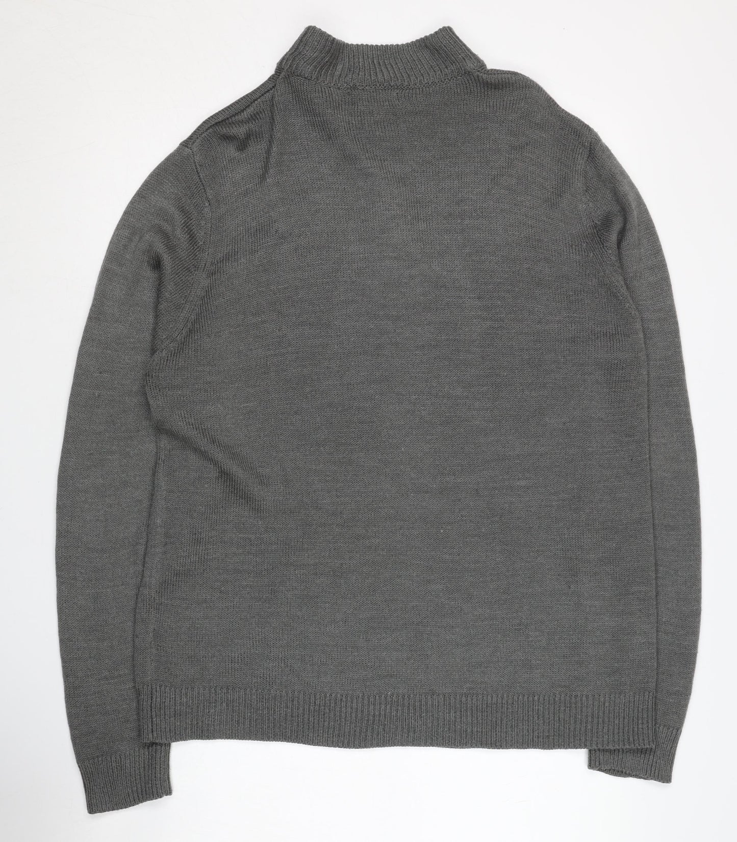 Mens UK Size L Brave Soul Grey 1/4 Zip Sweatshirt