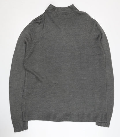 Mens UK Size L Brave Soul Grey 1/4 Zip Sweatshirt