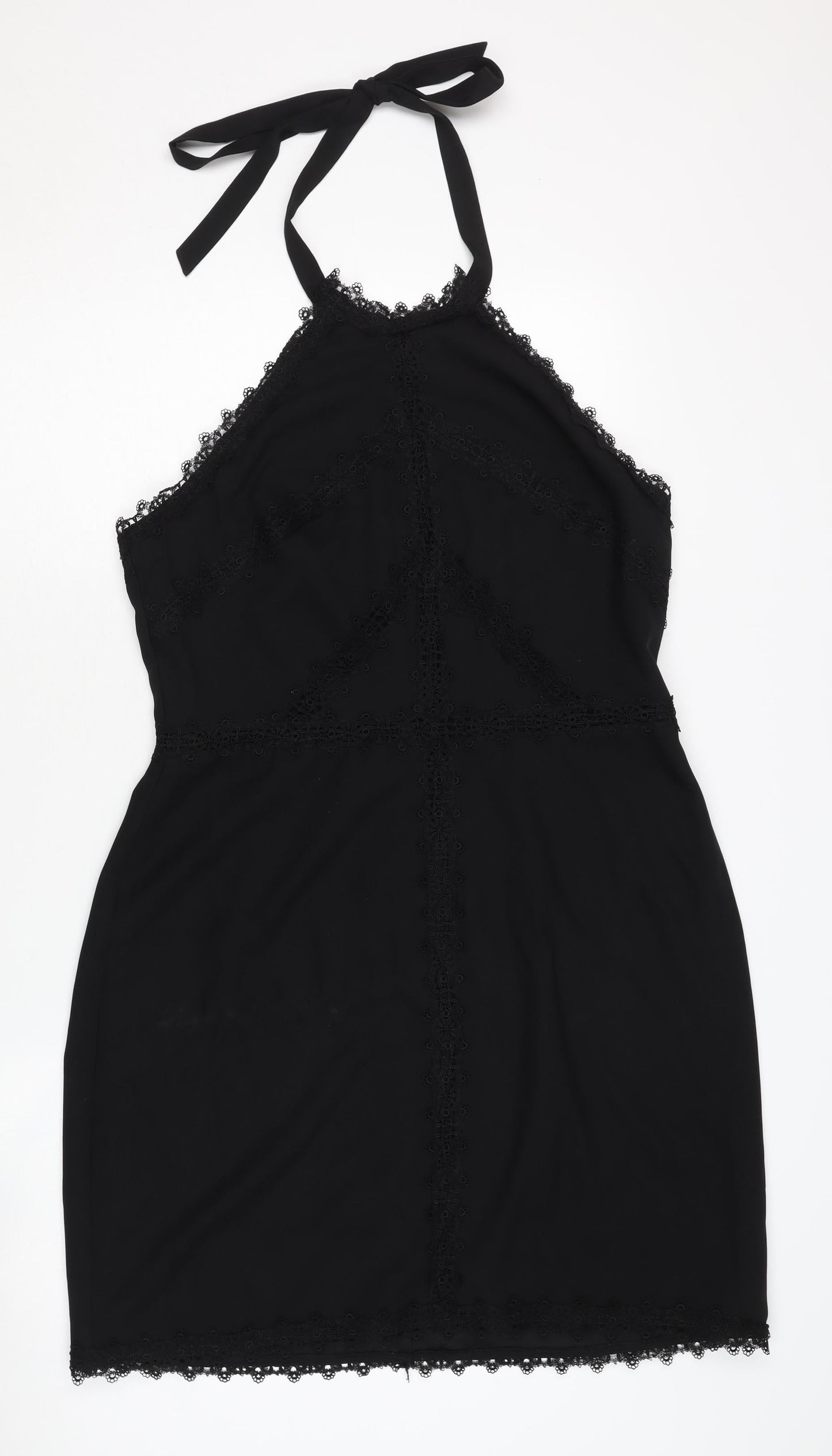 Oasis Women's Black Halter Dress, Size 16