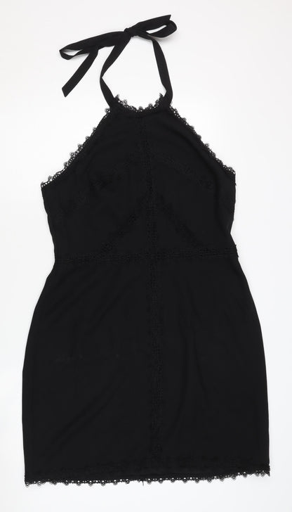 Oasis Women's Black Halter Dress, Size 16