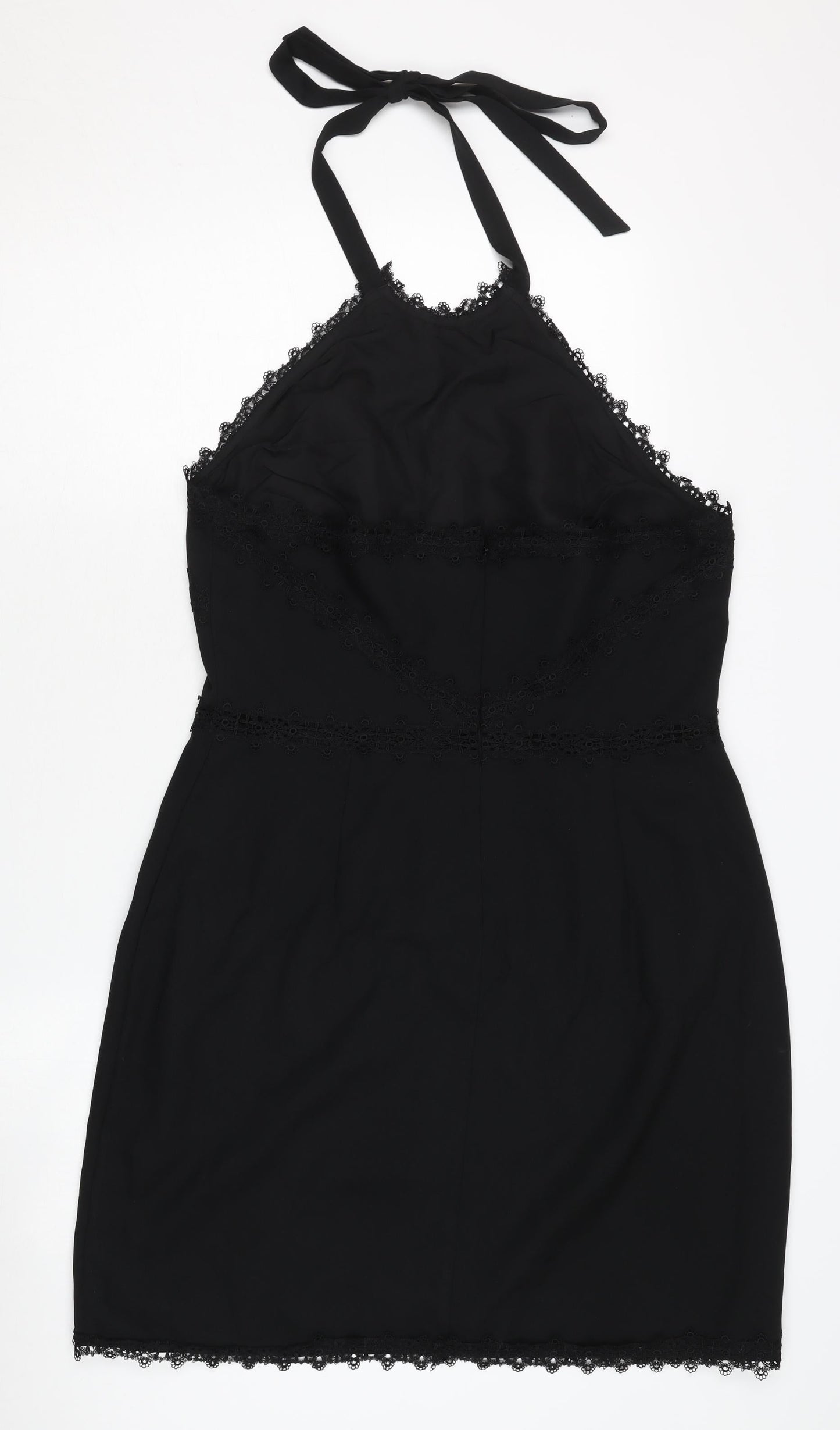 Oasis Women's Black Halter Dress, Size 16