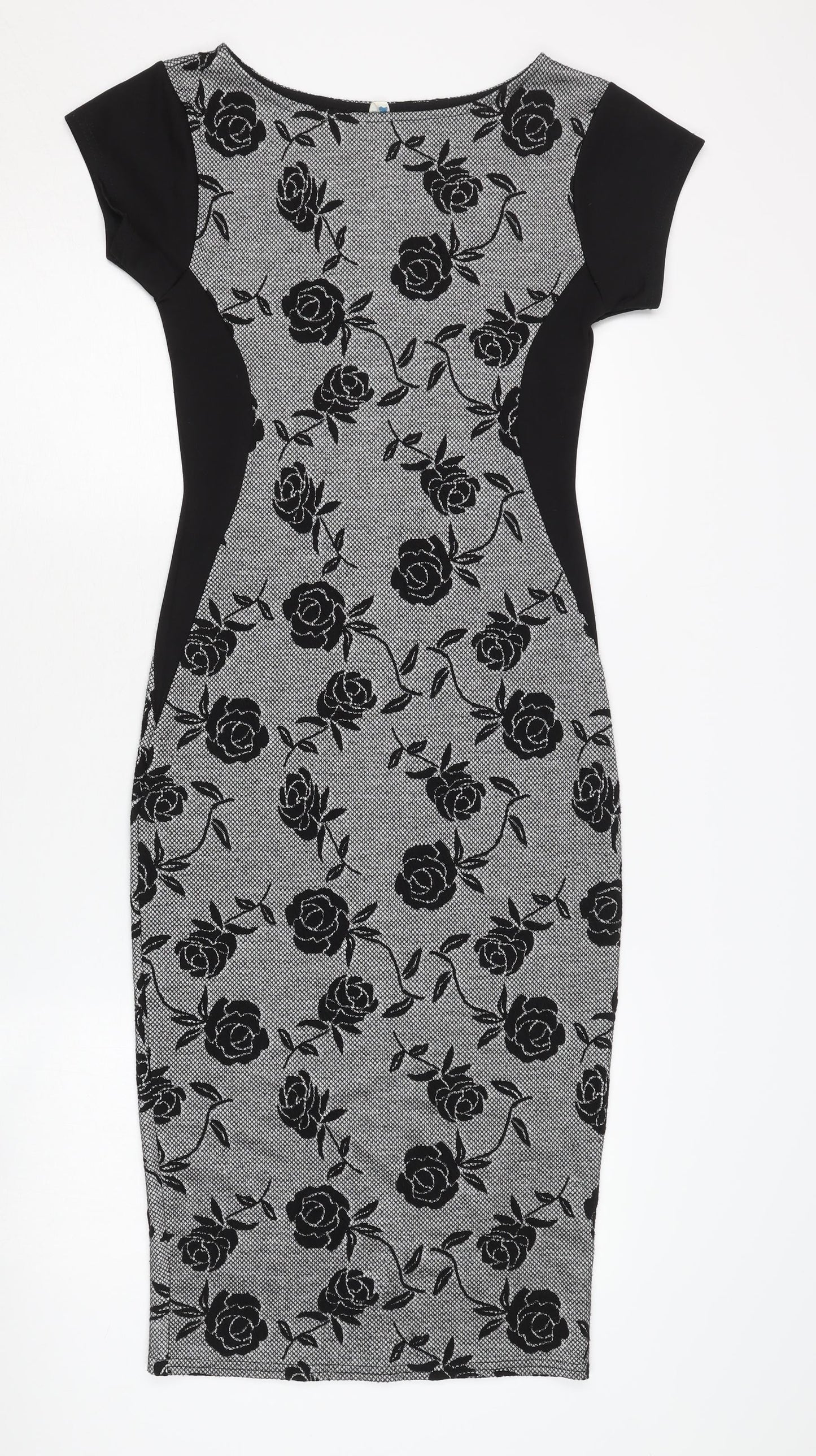 Blue Vanilla Women's Black Floral Sheath Dress