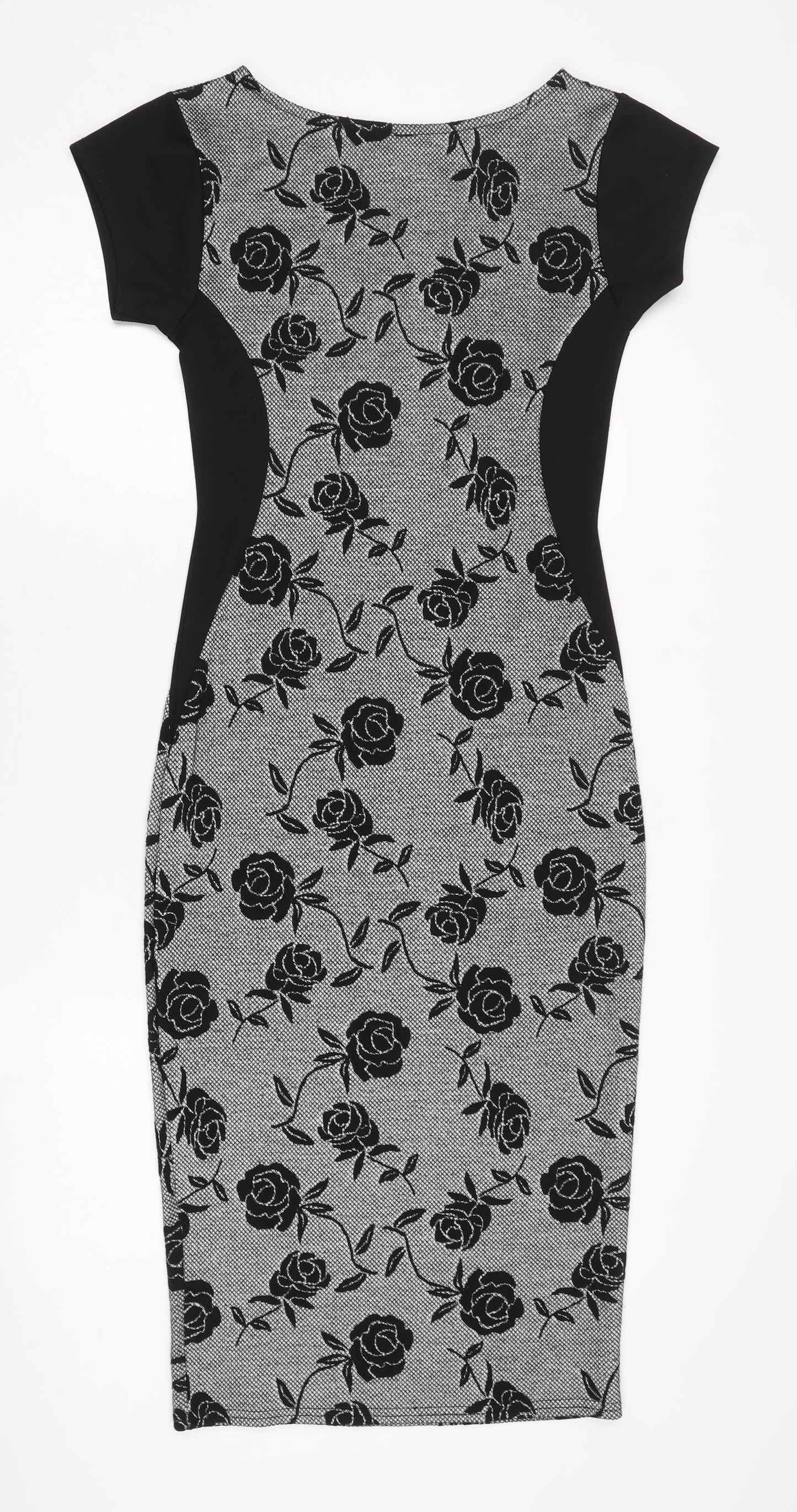 Blue Vanilla Women's Black Floral Sheath Dress