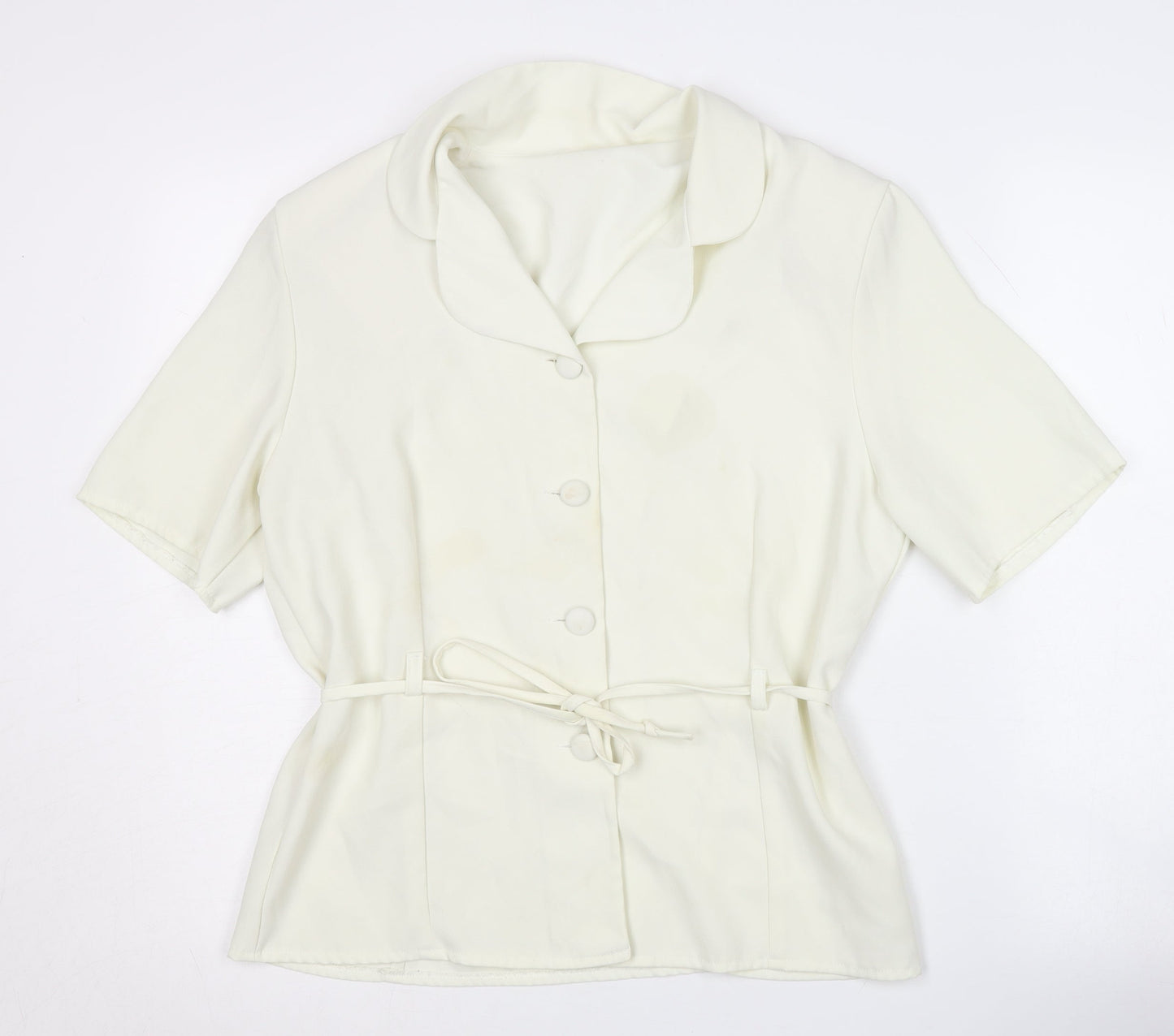 Simply Classic Women's Ivory Button-Up Blouse - Size 14