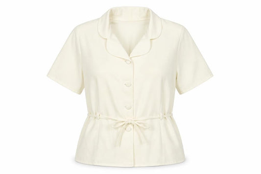 Simply Classic Women's Ivory Button-Up Blouse - Size 14