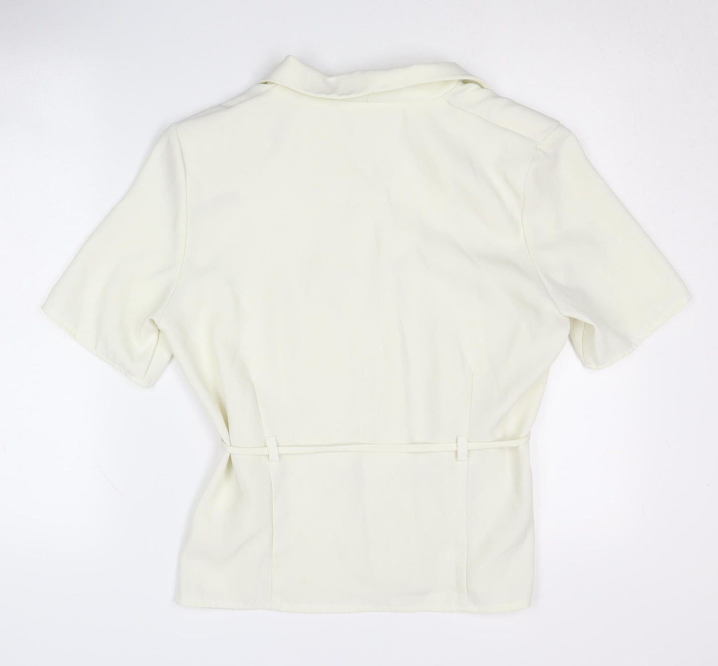 Simply Classic Women's Ivory Button-Up Blouse - Size 14