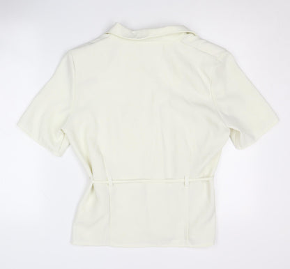 Simply Classic Women's Ivory Button-Up Blouse - Size 14