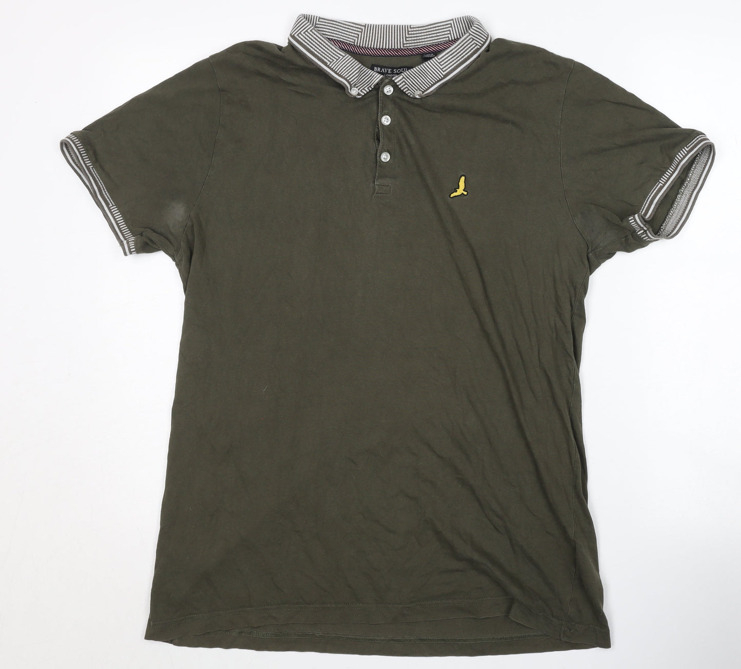 Brave Soul Men's Green XL Polo Shirt