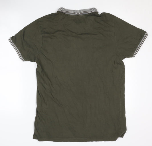 Brave Soul Men's Green XL Polo Shirt