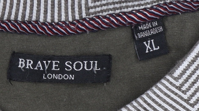 Brave Soul Men's Green XL Polo Shirt