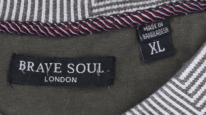 Brave Soul Men's Green XL Polo Shirt