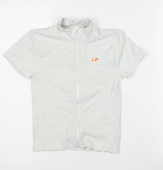 iets frans... Unisex White Mock Neck T-Shirt S