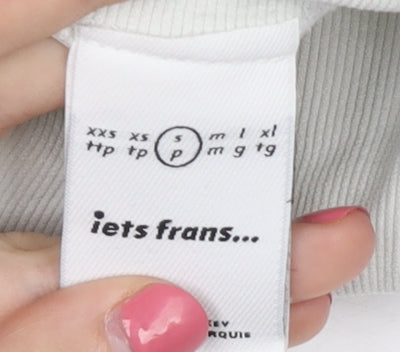 iets frans... Unisex White Mock Neck T-Shirt S