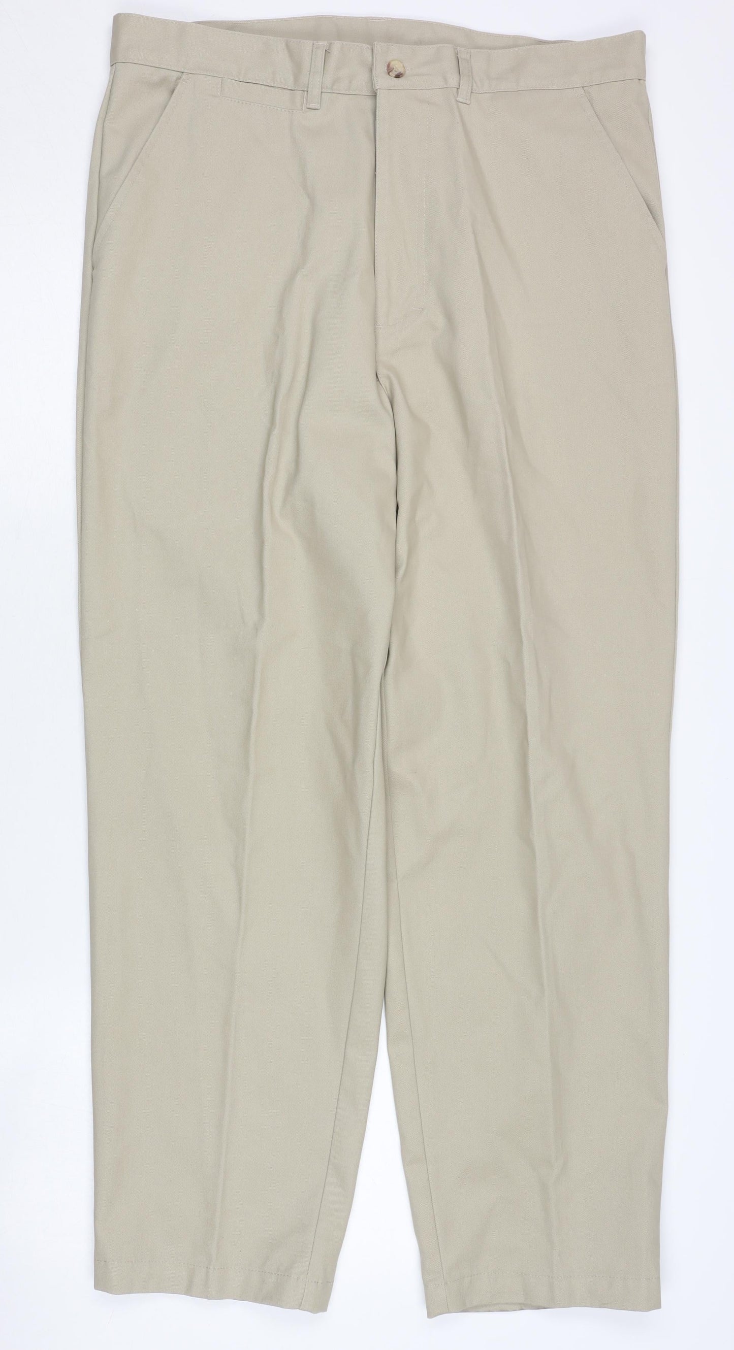 Mens UK Size L Cotton Traders Regular Fit Chino Beige Trousers