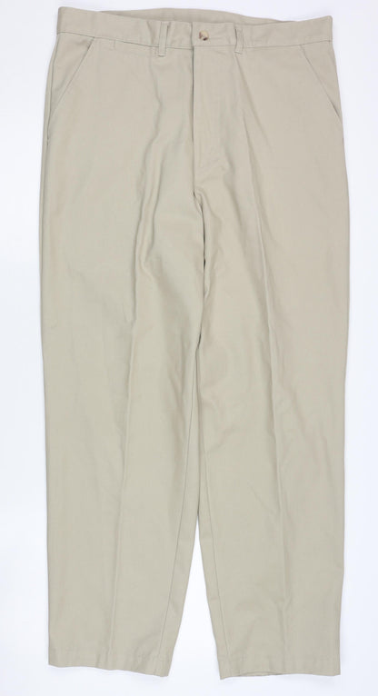 Mens UK Size L Cotton Traders Regular Fit Chino Beige Trousers