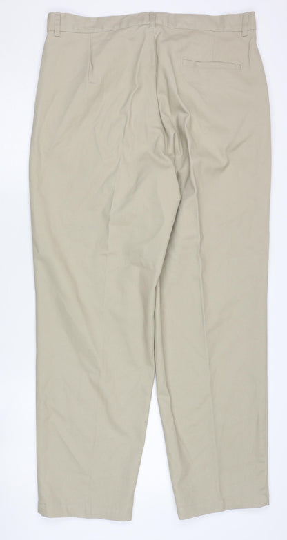 Mens UK Size L Cotton Traders Regular Fit Chino Beige Trousers